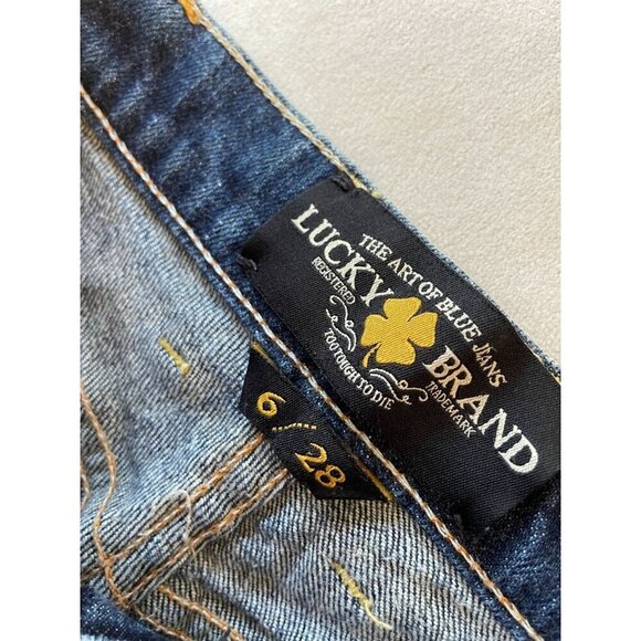 Y2K Lucky Brand Selvedge Vtg Classic Rider Women's Jeans Size 6/28 - Blue Denim - Picture 3 of 11